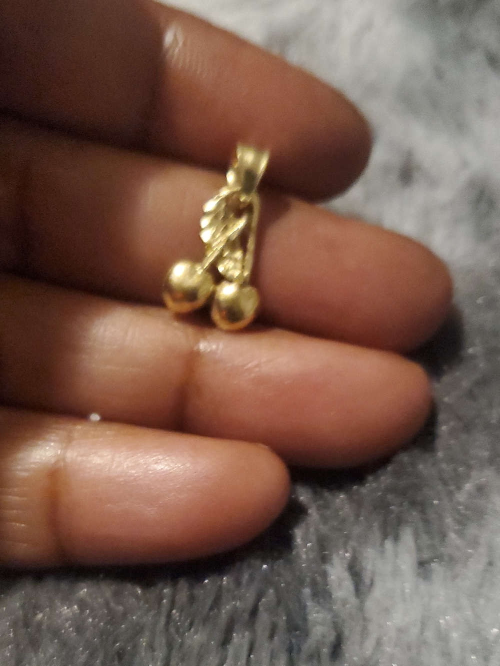 14k DZ Real Gold Cherry Pendant